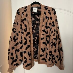 Abercrombie animal print cardigan sweater
